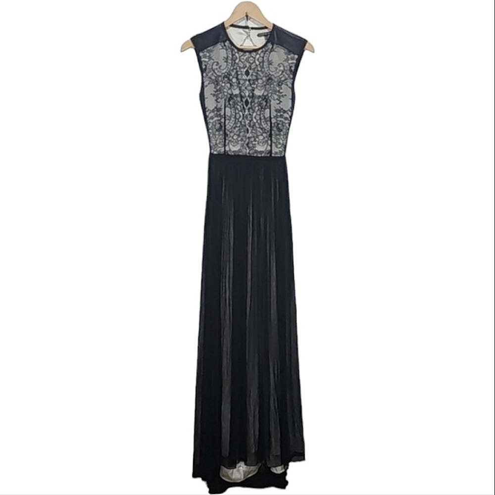 Catherine Deane long sleeve formal dress 100% silk skirt size 6